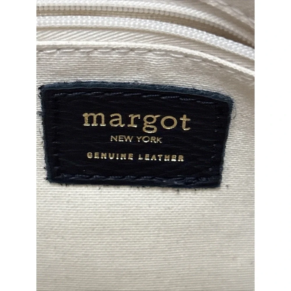 Margot Molly Black Leather Crossbody Minimalist Bag Missing Leather Zipper Pull